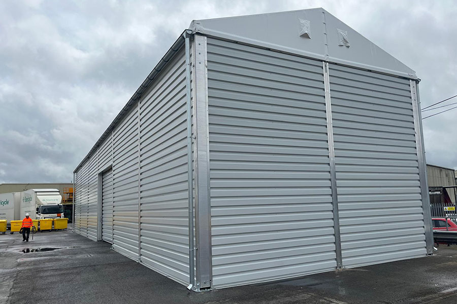 covered storage space with Trapezoidal Non-Insulated Steel Sheet Panels