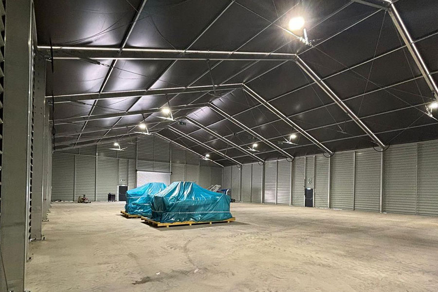 Large onsite temporary storage building