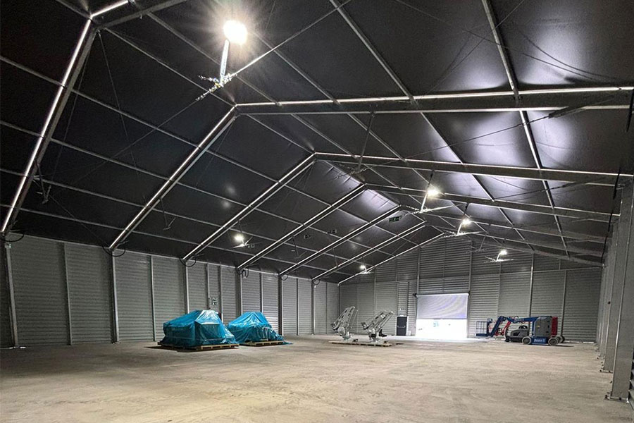 Large onsite temporary storage building